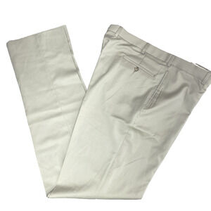 Joseph Abboud 40 x 38 Beige Dress Pants 100% Wool Flat Front No Hem Lined FLAW